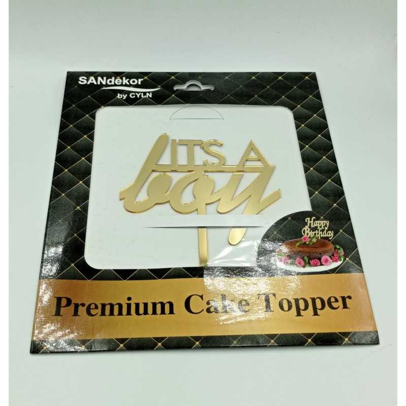 Topper "It's a boy" - Zlatni