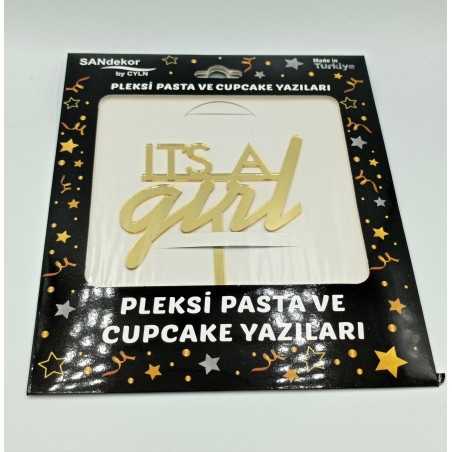 Topper "It's a girl" - Zlatni