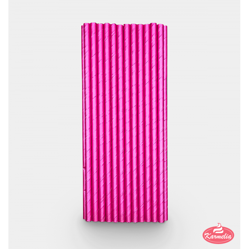 Papirna Slamčica - Roze Sjajna 20cm