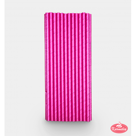 Papirna Slamčica - Roze Sjajna 20cm