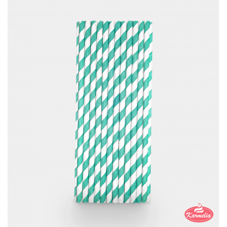 Papirne Slamčice - Tirkizne Spiralne 20cm