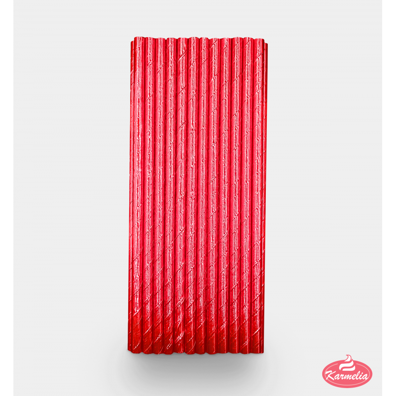 Papirna Slamčica - Crvena Sjajna 20cm