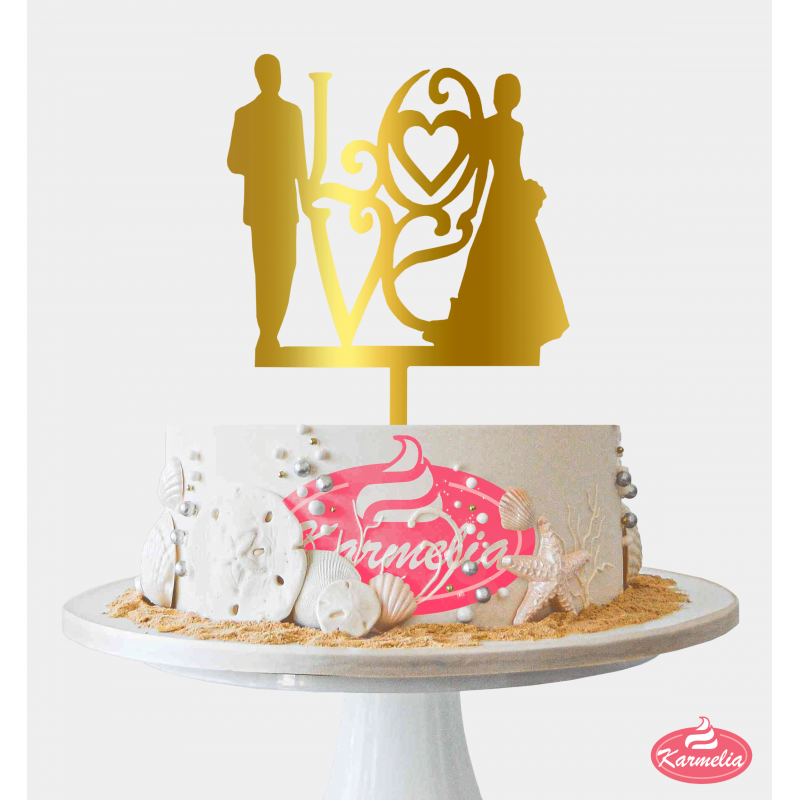 Topper "Love" - Zlatni