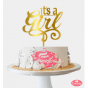 Topper "It's a Girl" - Zlatni
