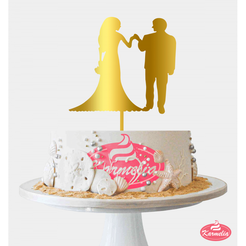 Topper Mladenci Drže Se Za Ruke - Zlatni