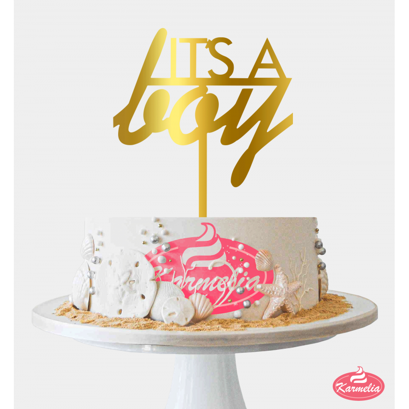 Topper "It's a boy" - Zlatni