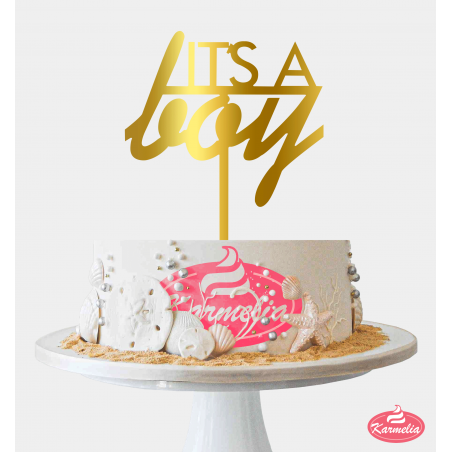 Topper "It's a boy" - Zlatni