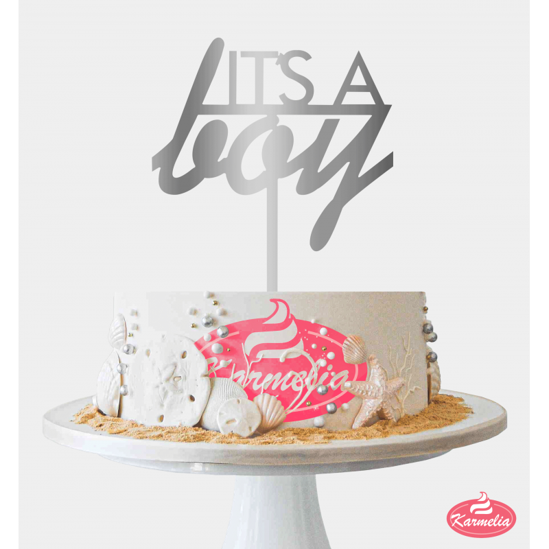 Topper "It's a boy" - Srebreni