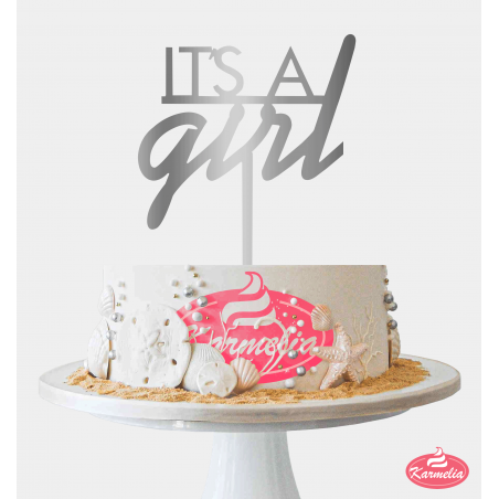 Topper "It's a girl" - Srebreni