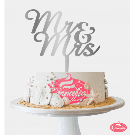 Topper "Mr & Mrs" - Srebreni