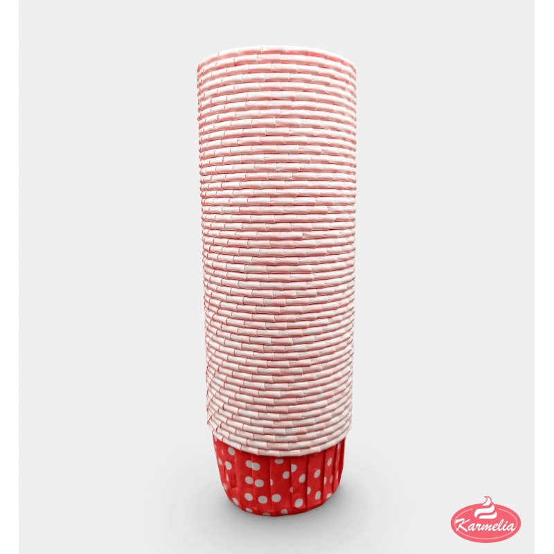 Korpice Za Muffine 50kom 5cm - Crvene Sa Tufnama