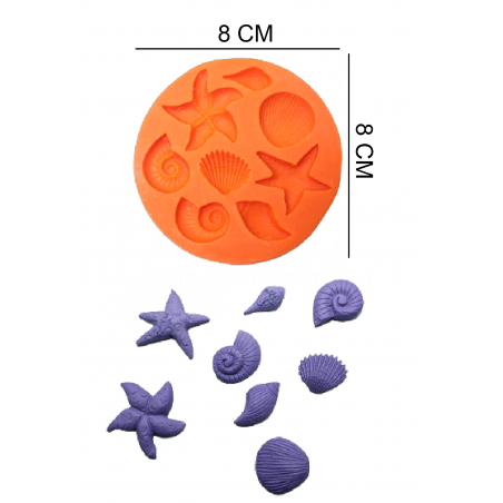 Narandžasti Silikonski Kalup (HG 091) - Oblici školjki