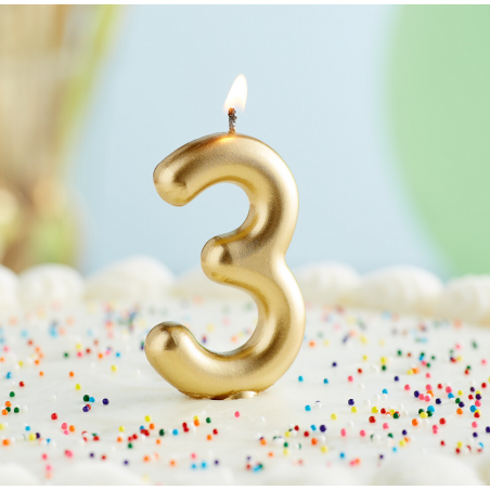 Rođendanska Svijeća Zlatna No.3