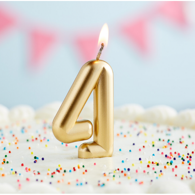 Rođendanska Svijeća Zlatna No.4