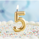 Rođendanska Svijeća Zlatna No.5