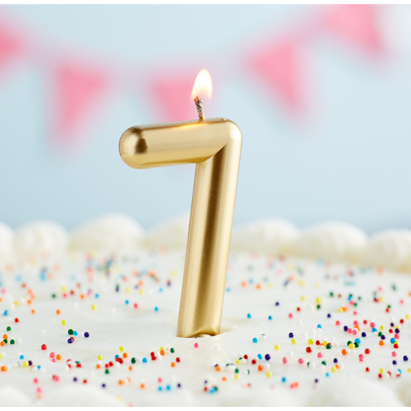 Rođendanska Svijeća Zlatna No.7