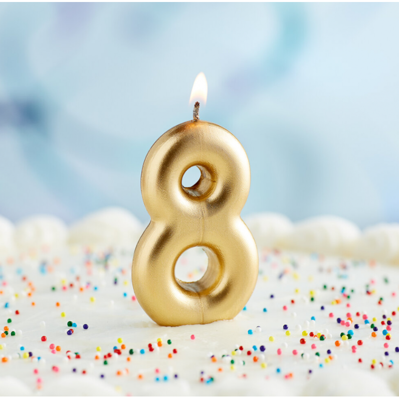 Rođendanska Svijeća Zlatna No.8