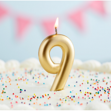 Rođendanska Svijeća Zlatna No.9