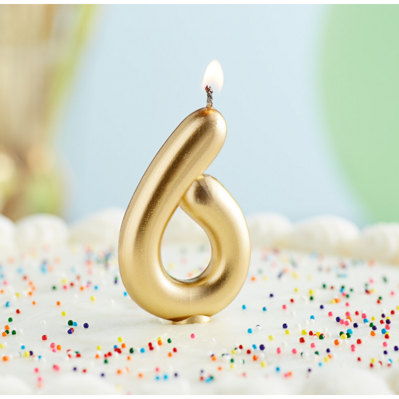 Rođendanska Svijeća Zlatna No.6