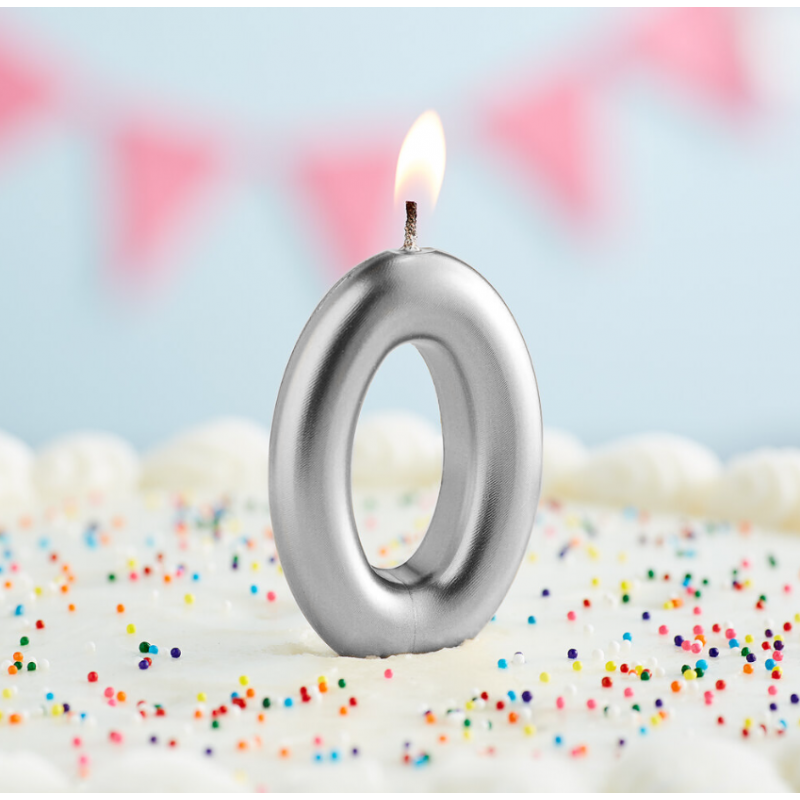Rođendanska Svijeća Srebrena No.0