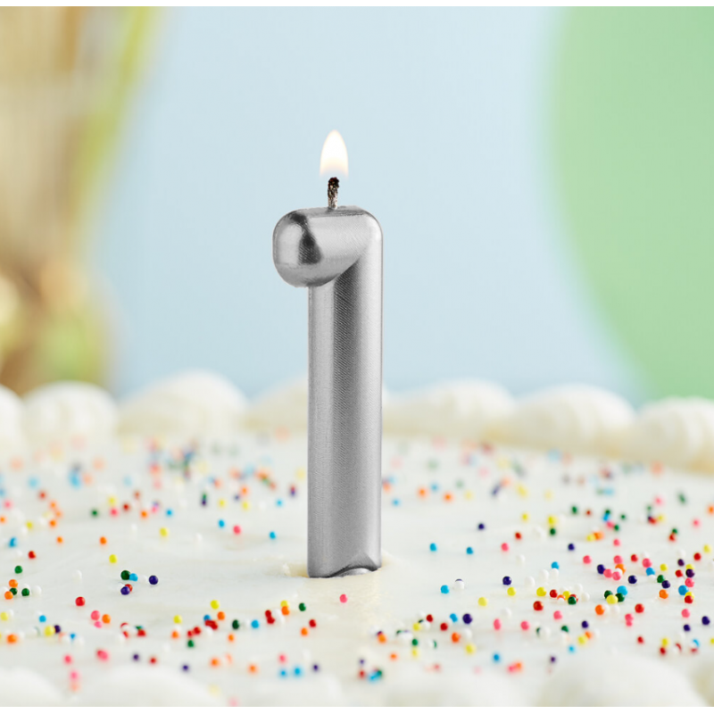 Rođendanska Svijeća Srebrena No.1