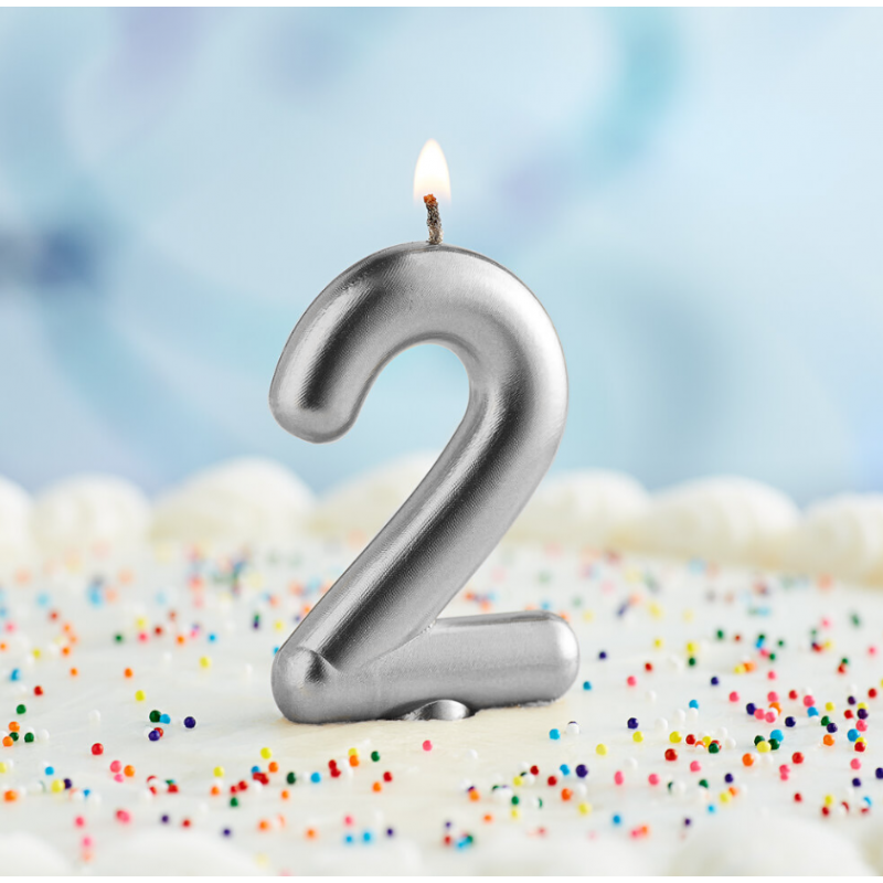 Rođendanska Svijeća Srebrena No.2