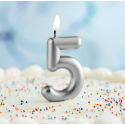 Rođendanska Svijeća Srebrena No.5