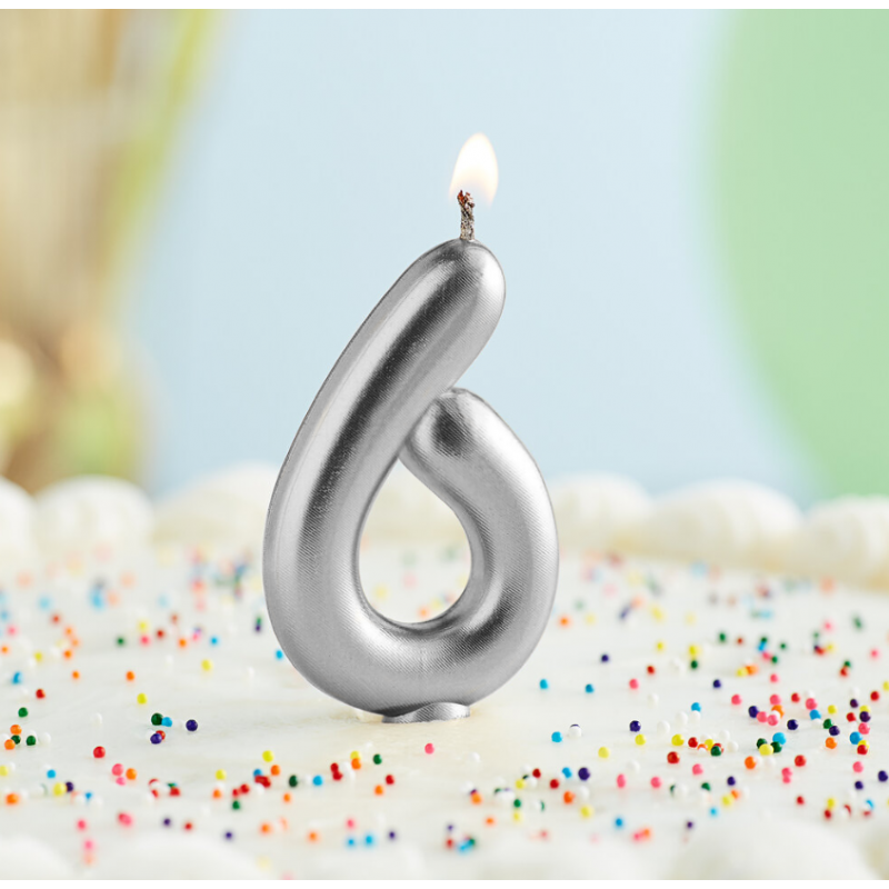 Rođendanska Svijeća Srebrena No.6