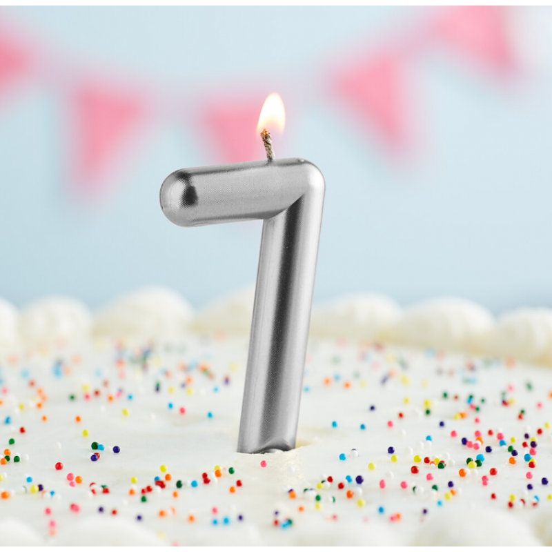 Rođendanska Svijeća Srebrena No.7