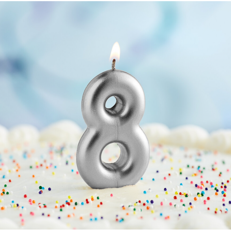 Rođendanska Svijeća Srebrena No.8