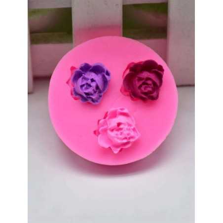 Cesil silikonski kalup oblik Male Ruže 3 kom fi6cm