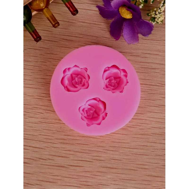 Cesil silikonski kalup oblik Male Ruže 3 kom fi6cm