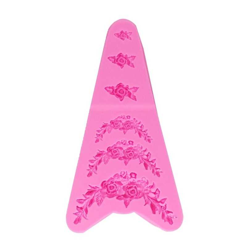 Cesil silikonski kalup oblik Bordura ruže 13x7cm