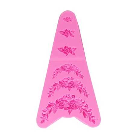 Cesil silikonski kalup oblik Bordura ruže 13x7cm