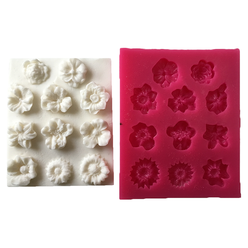 Cesil silikonski kalup Cvijeće 3 vrste 10x8,5cm