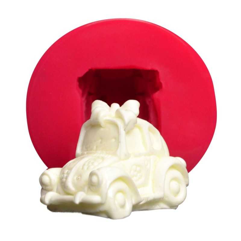 Cesil silikonski kalup Auto sa mašnom 5,5x4cm