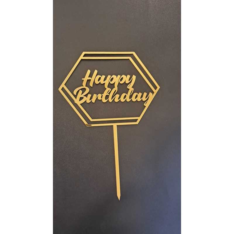 BH Topper Happy birthday zlatni romb