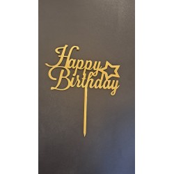 BH Topper Happy birthday zlatni natpis sa zvjezdicama