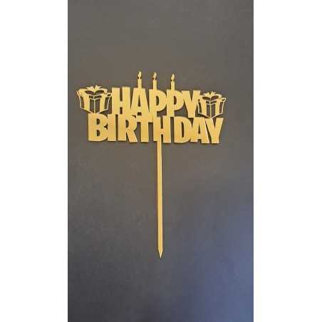 BH Toper Happy birthday zlatni natpis sa poklončićima