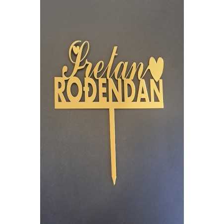 BH Topper Sretan rođendan zlatni sa srcima