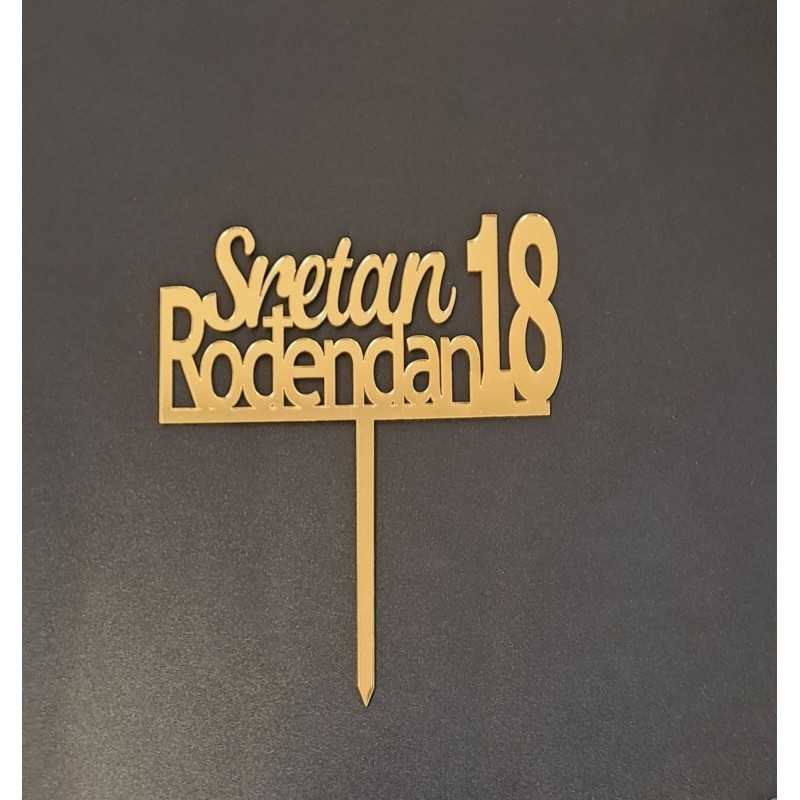 Bh topper zlatni Sretan 18.rođendan