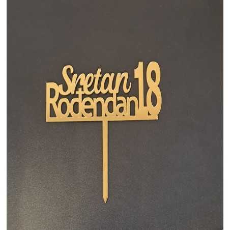 Bh topper zlatni Sretan 18.rođendan