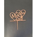 Bh topper rose gold Mr&Mrs spojena srca