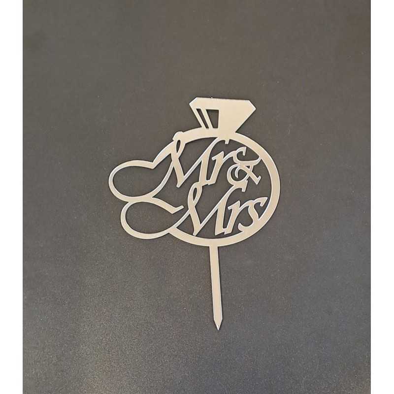 Bh topper srebreni Mr&Mrs prsten