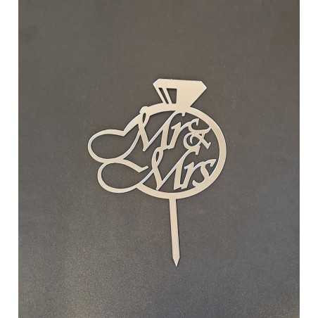 Bh topper srebreni Mr&Mrs prsten