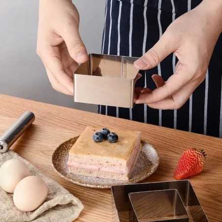 Kockasti inox kalup Fi 10xH6cm Karadag Metal