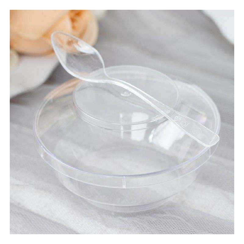 PVC Desert čaša prozirna za puding+poklopac 100x70 mm 220cc 15/1