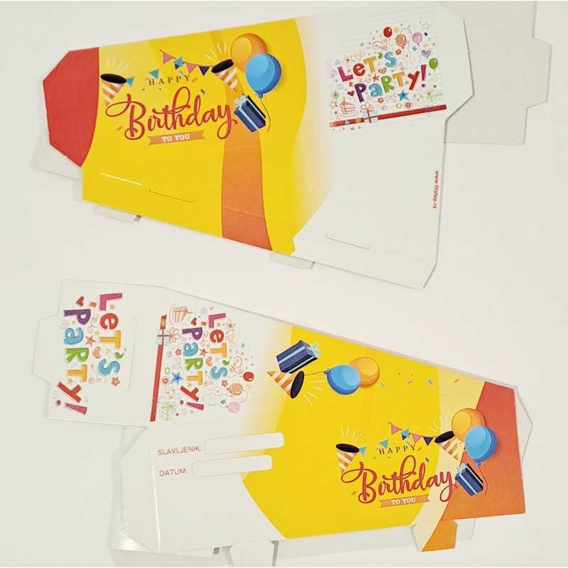 Kartonska torta žuta Let's party 16/1