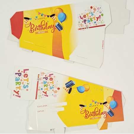 Kartonska torta žuta Let's party 16/1