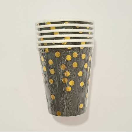 Party čaša Crna sa zlatnim tufnama 6/1